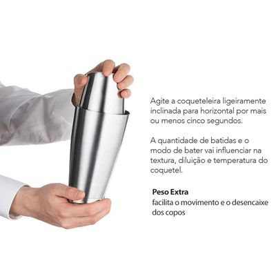 Coqueteleira Inox Copo Duplo Coador Strainer Socador Kit Drinks Bar