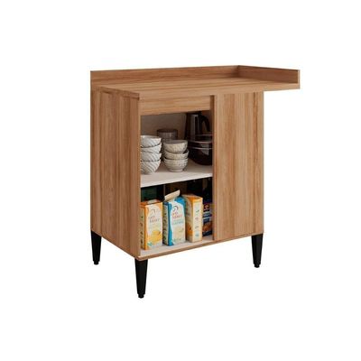 Balcão De Cozinha Alpha 2508 Canto Reto C- 1 Porta C- Tampo 94cm Freijo-off White - Carraro