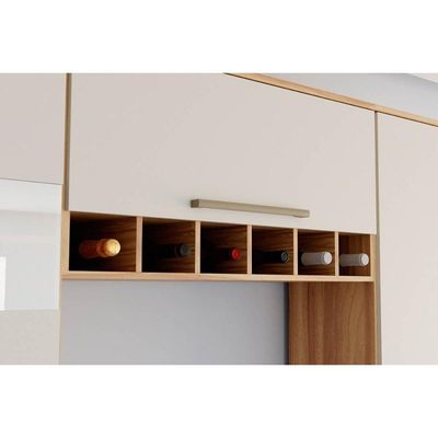 Cozinha Completa Nápoli Prime 5 Peças (2 Armários + 1 Balcão + 2 Paneleiros) C5P04 Amendoa/Produto - Ronipa
