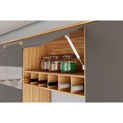 Cozinha Completa Nápoli Prime 5 Peças (2 Armários + 1 Balcão + 2 Paneleiros) C5P04 Amendoa/Produto - Ronipa