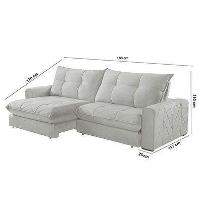 Sofá Firenze Veludo 02 Módulos De 90cm B25cm Meu Sofá Online B026 Veludo Prata
