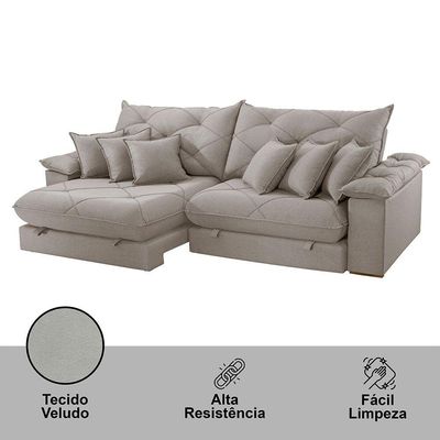 Sofá ágata Veludo Dois Módulos De 120cm B25 Meu Sofá Online B026 Veludo Prata