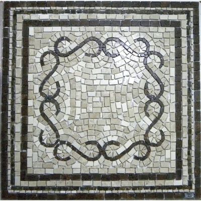 Piso Em Mosaico Romano Volute In Quadrato Tamanho 150cm