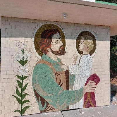 Mosaico De São José E O Menino Jesus Tamanho 180x180cm