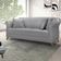 Sofa 2 Lugares Retro Polo 180cm Com Almofada Linho Cinza Ezz Cinza