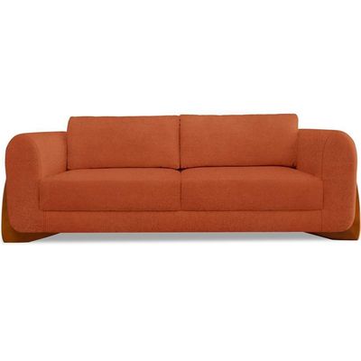 Sofa Jolie 3 Lugares 220cm Pes Boomerang Linho Boucle 3303 Ezz 3303