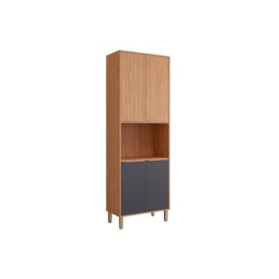 Torre Quente De Cozinha Paneleiro Divina Com 4 Portas E 1 Nicho Para Forno 70 Cm Freijo-titanium - Mgm