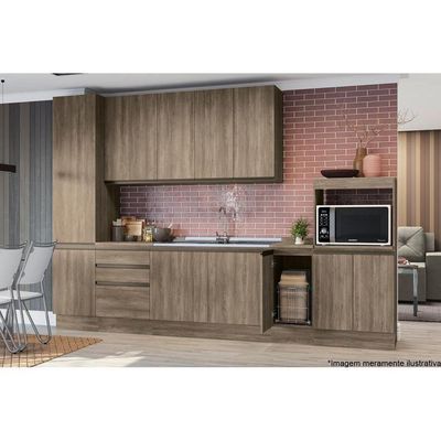 Armário Aéreo Cozinha Modulado Maxxi G766 Com 3 Portas 120cm Canela - Kappesberg