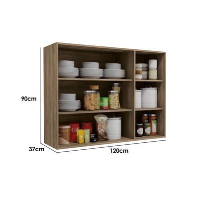 Armário Aéreo Cozinha Modulado Maxxi G766 Com 3 Portas 120cm Canela - Kappesberg