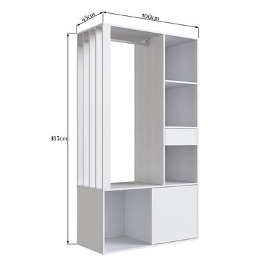 Guarda Roupa Closet 183x100cm Branco Proddy
