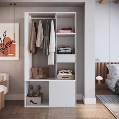 Guarda Roupa Closet 183x100cm Branco Proddy