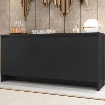 Balcao Buffet 50523 03 Portas 160cm Preto Dcasa