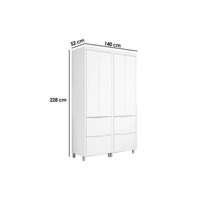 Armário Multiuso Lavanderia Marquesa C/ 4 Portas E 4 Gavetas 140cm Nature/verde - Nesher