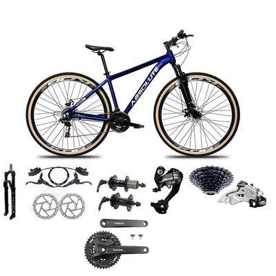 Bicicleta Aro 29 Absolute Nero 5 Câmbios 27v Shimano Altus Freios Hidráulicos Pneu Com Faixa - Azul Tam.19