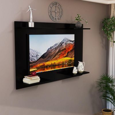 Painel Para TV Até 50 Pol Quartos E Salas Em MDF Preto