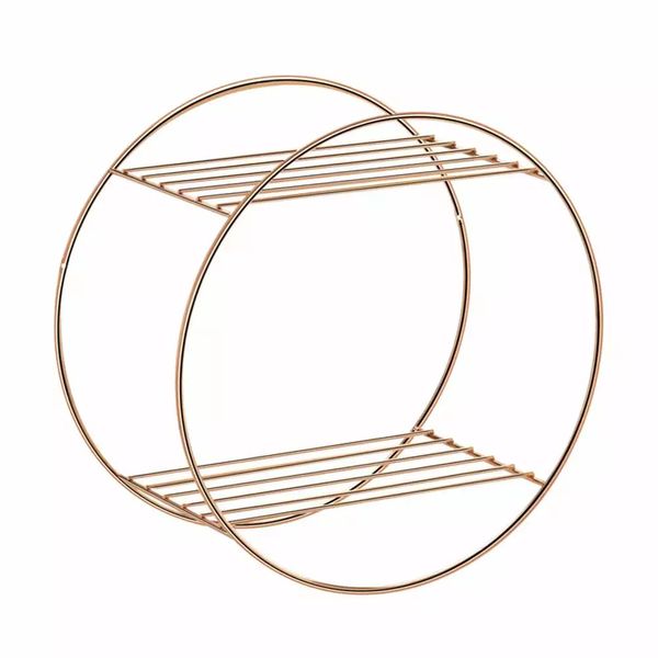 Prateleira Aramada Arthi Decora 30x30x18cm Redonda Metal Rosé Gold Prateleira Aramada Arthi Decora 30x30x18cm Redonda Metal Rosé Gold