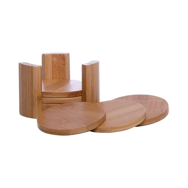 Porta-Copos Mundiart Bambu com 6 Peças 11x11x7cm Porta-Copos Mundiart Bambu com 6 Peças 11x11x7cm