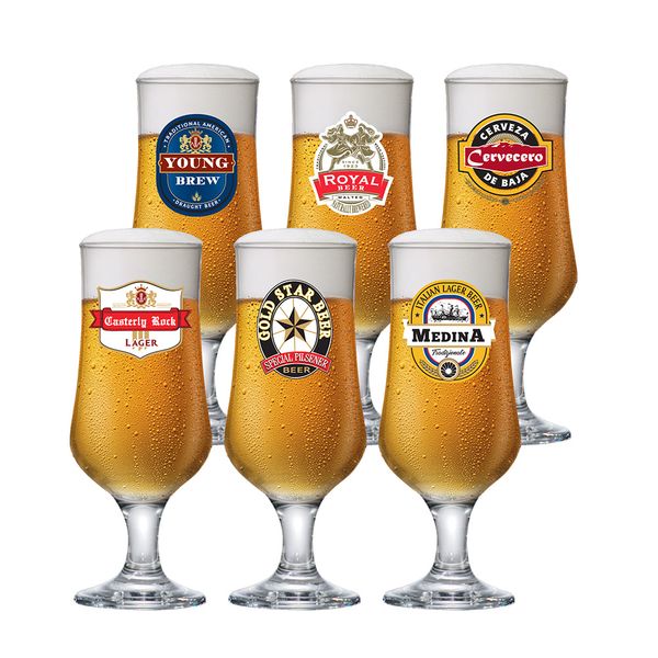 Jogo de Taças para Cerveja Ruvolo Barcelona 370ml 6 Peças