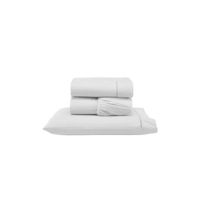 Jogo De Lençol Versatile Ponto Palito Completo 3 Peças Solteiro Micropercal branco