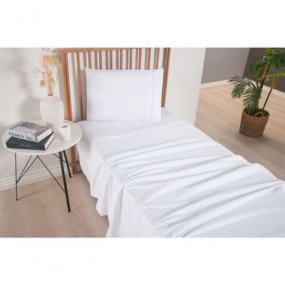 Jogo De Lençol Versatile Ponto Palito Completo 3 Peças Solteiro Micropercal branco