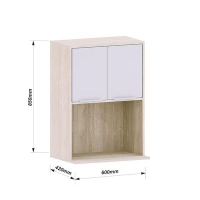 Armário Aéreo 60 Cm 2 Portas E Nicho Microondas Art Luciane Móveis