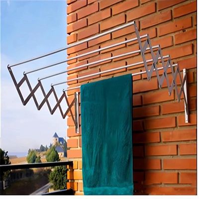 Varal De Parede Sanfonado Retratil Suporte Roupas Toalha Multiuso Lavanderia Apartamento Reforçado Branco
