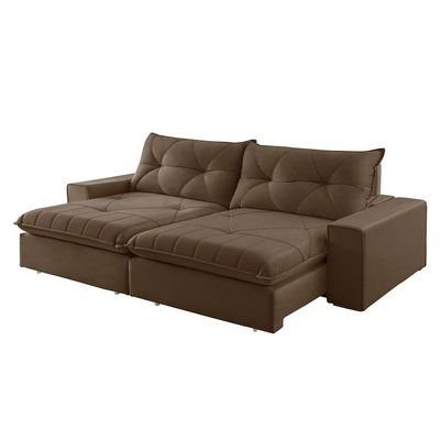Sofá Hall Veludo Dois Módulos De 100m B25cm Meu Sofá Online B016 Veludo Marrom