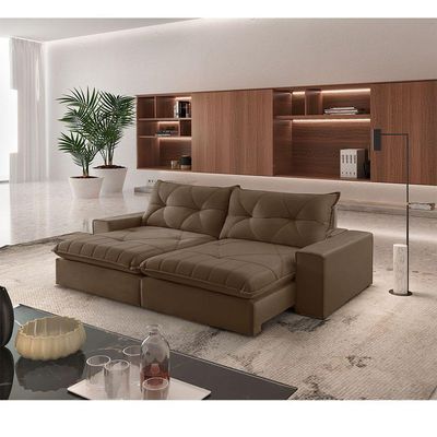 Sofá Hall Veludo Dois Módulos De 100m B25cm Meu Sofá Online B016 Veludo Marrom