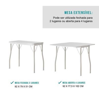 Conjunto Sala De Jantar Com Mesa E 2 Cadeiras 2999 Carraro