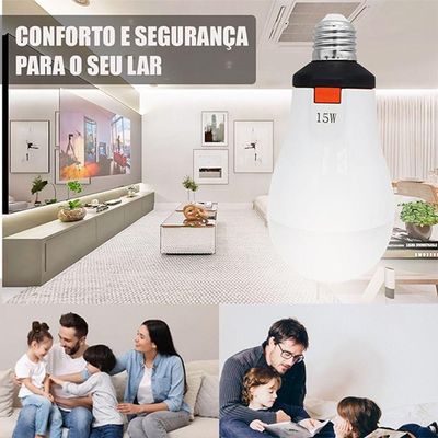 Lâmpada Led De Emergência Com Bateria Recarregável 12h Econômica Ideal Para Acampamentos