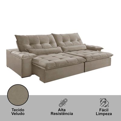 Sofá Nivus Veludo 02 Módulos De 120cm B25cm Meu Sofá Online B002 Veludo Capuccino