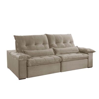 Sofá Nivus Veludo 02 Módulos De 120cm B25cm Meu Sofá Online B002 Veludo Capuccino