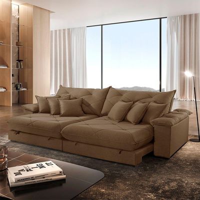 Sofá ágata Veludo Dois Módulos De 100cm B25 Meu Sofá Online B016 Veludo Marrom