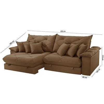 Sofá ágata Veludo Dois Módulos De 100cm B25 Meu Sofá Online B016 Veludo Marrom