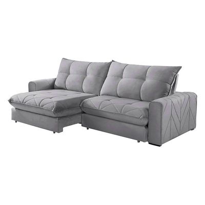 Sofá Firenze Linho 02 Módulos De 100cm B25cm Meu Sofá Online A230 Linho Cinza