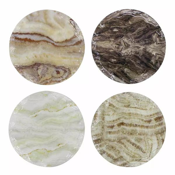 Kit Porta-Copos Dynasty Mármore em Cerâmica Bege com 4 Peças 10,8cm Kit Porta-Copos Dynasty Mármore em Cerâmica Bege com 4 Peças 10,8cm