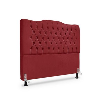 Cabeceira Queen Estofada Dunas - Veludo Vermelho