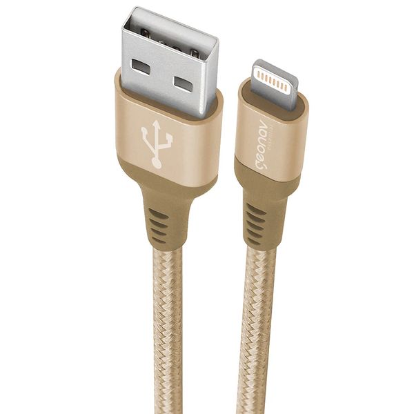Cabo Lightning Geonav MFI em Nylon Trançado com 1m Dourado
