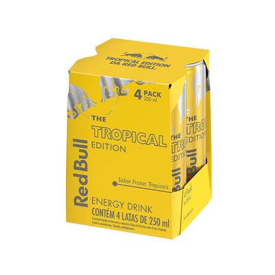 Energético Red Bull Energy Drink Tropical 250ml Pack 4 Latas