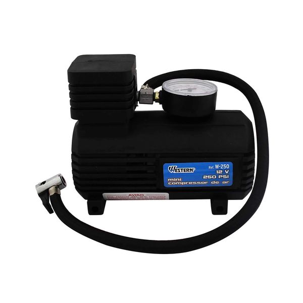 Compressor Western Ar Mini 12V Preto Compressor Western Ar Mini 12V Preto