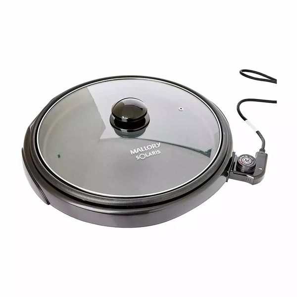 Grill Panela Elétrica Mallory Solaris Inox Preta - 1200W 127V Grill Panela Elétrica Mallory Solaris Inox Preta - 1200W 127V