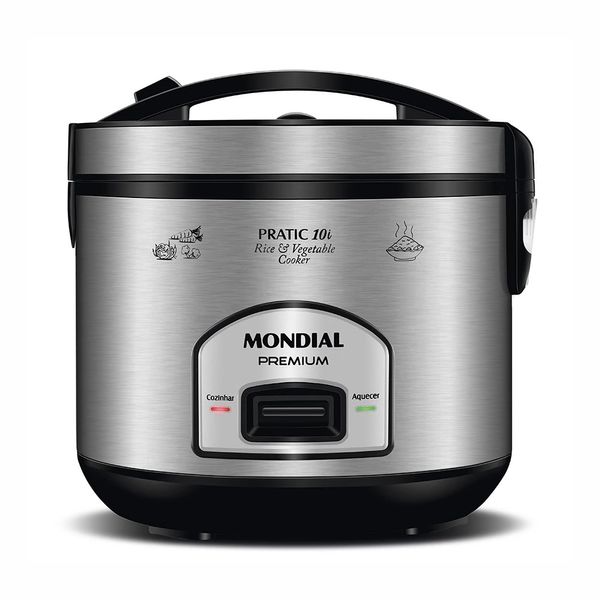 Panela Elétrica de Arroz Mondial 127V 700W Preto/Inox - PE-42-10X