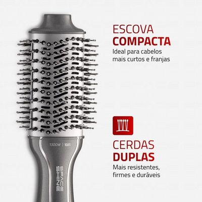 Escova Secadora Space Shine Mondial Grafite 1300W ES-20 Bivolt