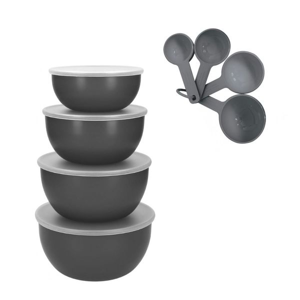 KIT KITCHENAID 4 TIGELAS MULTIUSO E 4 COLHERES DE PREPARAÇÃO CINZA