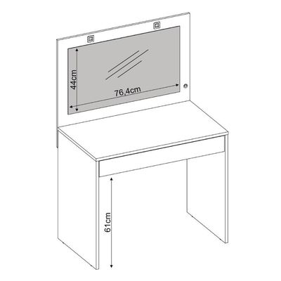 Camarim Penteadeira Com Led 1 Gaveta Atraente Branco