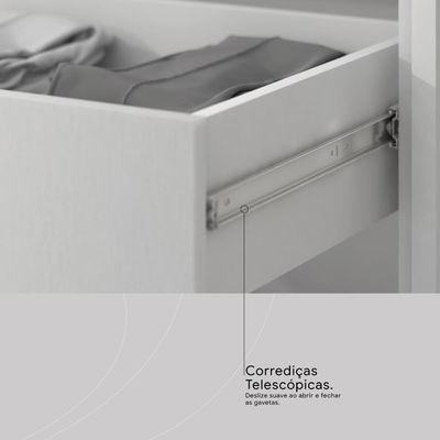 Camarim Penteadeira Com Led 1 Gaveta Atraente Branco
