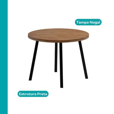 Conjunto Sala De Jantar 4 Cadeiras Dália Carraro Nogal Preto