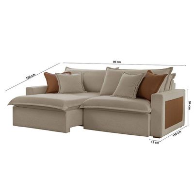 Sofá Dallas Veludo Dois Módulos De 90cm B15 Meu Sofá Online B002 Veludo Capuccino