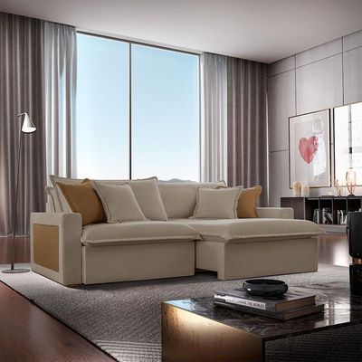 Sofá Dallas Veludo Dois Módulos De 90cm B15 Meu Sofá Online B002 Veludo Capuccino
