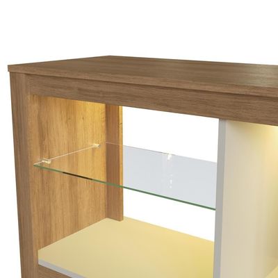 Rack Com Led 02 Prateleiras Em Vidro 136cm Mel Arenas Proddy Mel Arenas